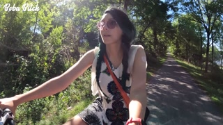 Riding a cock naked on my bike in public