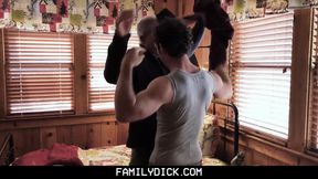 FamilyDick - Stepfather and Step Granddad Spitroast a Insane Twunk