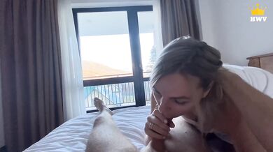 I came to a neighbor to ask for help. As a result, I got a mouthful of cum and a fucked pussy