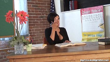 Sexy teacher's big tits get fucked after class