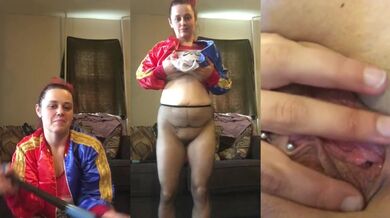 This Harley Quinn cosplay got her tits bouncing raw
