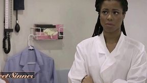 Ebony Slut With Dreadlocks Rides Thick Cock Hard In Reverse On Soft Surface