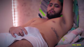 FANS EXCLUSIVE Big Cock Latino Camilo Brown Jerks and Cums Through His White Boxers