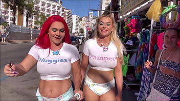 Chrissy Morgan Roxi Keogh diaper-dandy babes flaunt pudgy pettalos on city streets Sept 20, 2022