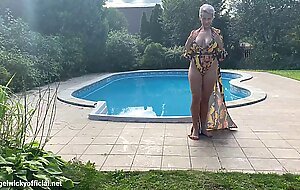 Angel Wicky riding BBC dildo