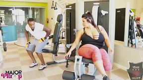 rome major turns sofia rose s gym session into a filthy bbc ride!