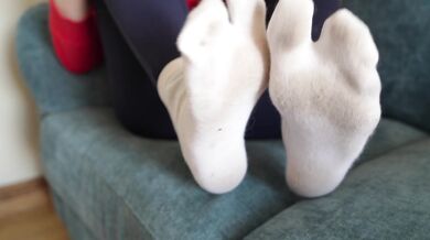 APRIL FAN FAV Dirty Tabi Socks Stuffing Dildo Ride Fuck IRISH Girl AMATEUR