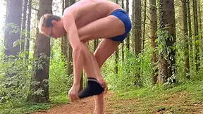 Very Wild Skinny Femboy His Very Thin Body Inside A Beautiful Forest Nature And Has Fun