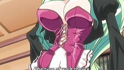 Boss's busty maid caught fucking boss in steamy VR hentai video