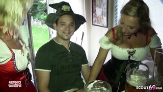 2 German MILFs seduce Young Boy to Banged! at Oktoberfest