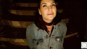 ”Worshipping dick before hard fuck outdoors”