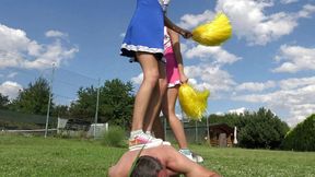 Cheerleader trampling fun!