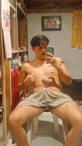 Asia Gay Teen Wanking,. Moan and Tast His Own Cum