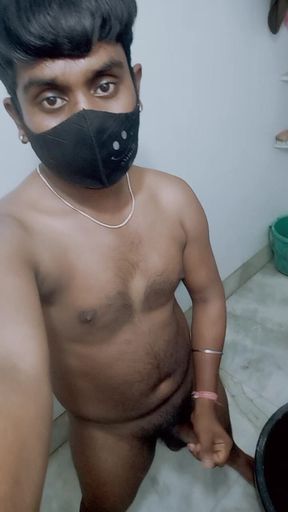 Masturbating