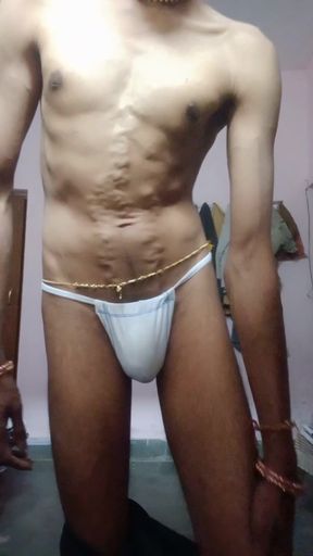 Femboy G-string Thong Panty and Fucked My Vergin Ass Inside Harder