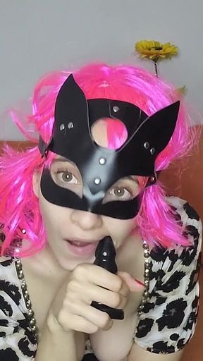 I'm Exploring My Big Natural Tits and Pussy Mask, All Alone
