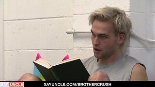 Nasty teenage brother trent marx dares mark something to suck his prick