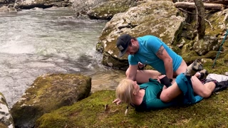 Pawg Ventures Outside for a Public Waterfall Hike and Finds a Bed of Moss to Fuck On.