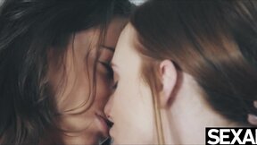 Watch this cute redhead & hot brunette eat each other's cunt