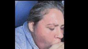 Crazy Head From BBW in Back Seat of a Rental