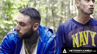 HETEROFLEXIBLE - Buds Skyy Knox & Tony D'Angelo Make Excuses To Jerk Off & Try Anal On Camping Trip