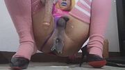 Small dick Young Sissy Bimbo Anal Pissing after Riding Cock and Cumfarting