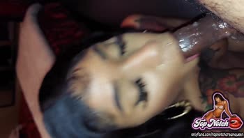 TopNotchCreamQueen's Sloppy Ebony Blowjob Extravaganza