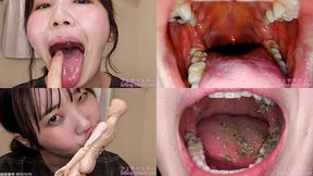 Ayaka Hirosaki - Showing inside cute girl's mouth, chewing gummy candys, sucking fingers, licking and sucking human doll, and chewing dried sardines mout-162 - wmv 1080p