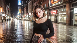 A teen just likes to demonstrate off on the street and let boys pound her humungous backside [AI]