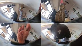 8K VR360 ANNA tramples on a human-shaped carpet