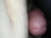 Hands free, cock gets messaged by vibrating pad, huge cum