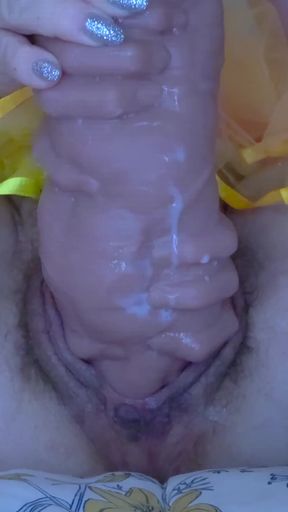 Milky Tit Squeeze, Mr Hanky Dana's Grip Pussy Ride &amp; Fuck, Ends in Creamy Smaller Dildo Orgasm   Clip 1