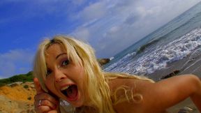 pussy-hungry castaway meets a blonde and fucks her mouth, pussy, and ass, cumming on her face!
