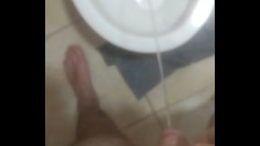 meando en el hinodoro