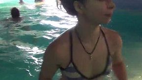 Poolside Blowjob in Public with Busty Bombshell