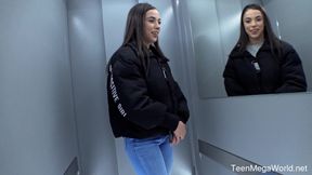 Cameraman Pleases a Juicy Brunette