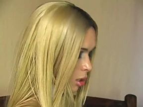 Horny guy sucks sexy blonde trannys stiff cock