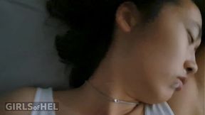 Asian submissive minx gets spanked and DP'd with toys