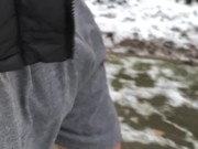 FREEBALLING while Jogging in SLOW MOTION ** got that DICK out **