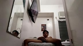 Filipino Twink Jerks His Throbbing Cock in Hotel 2