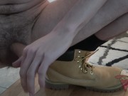 Big dick construction worker leaking precum and shooting huge load 4K