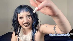 TOPLESS MIME GIRL EATS SNOTTY BOOGER [BTS]