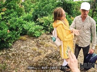 HUNT4K. Met a exposed stranger with priceless melons in the forest