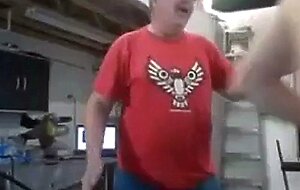 Dancing Daddy Bear Flashes His Big Cock on Webcam
