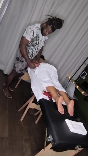 Powerful moment from &quot;Part 1 Ebony Massaging Wife Released By Gentle Cuckold&quot;