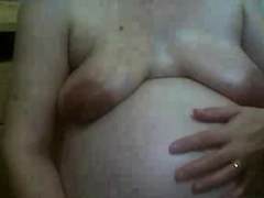 ugly preggo pig in webcam