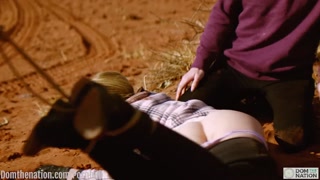 Petite girl sucks on big-ass blond girl's ass in the beautiful American heartland