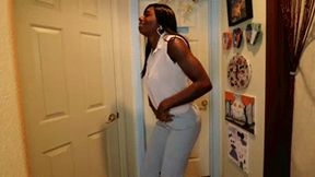 INEED2PEE IPOD Paris Luv outside the bathroom wetting dress pants