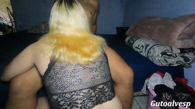 Blonde tease moaning loud while sucking my huge cock