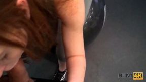 HUNT4K&period; Cuckold for cash permits hunter to fuck his GF in the empty gym